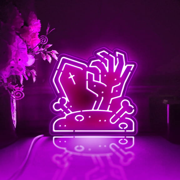 Scary Hand Led Light Box, Dimmable Neon-Like Light Signs USB Power for Wall Decor Bedroom Decoration, RGB Light (WxH) 16"x16"