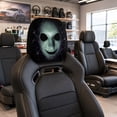 thumbnail image 1 of Scary Headrest Covers For Cars, 2PC Scary and Funny Cartoon Car Headrest Covers, Halloween Auto Head Rest Protector with Ghost Face Mask Design for Vehicle Truck SUV, 1 of 7