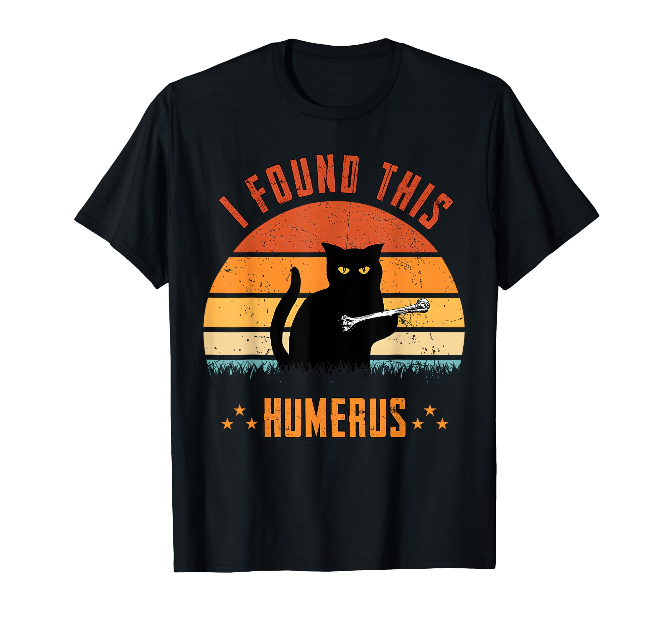 Scary I Found This Humerus Cat Black Humorous T-Shirt