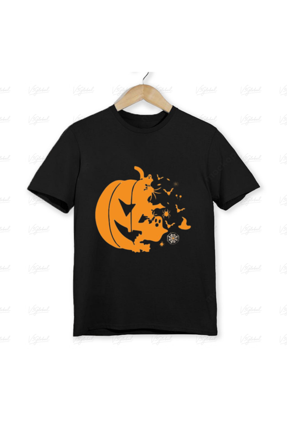 Scary Jack O Lantern Pumpkin Face Halloween Horror Art Unisex T-Shirt, up to size 5XL