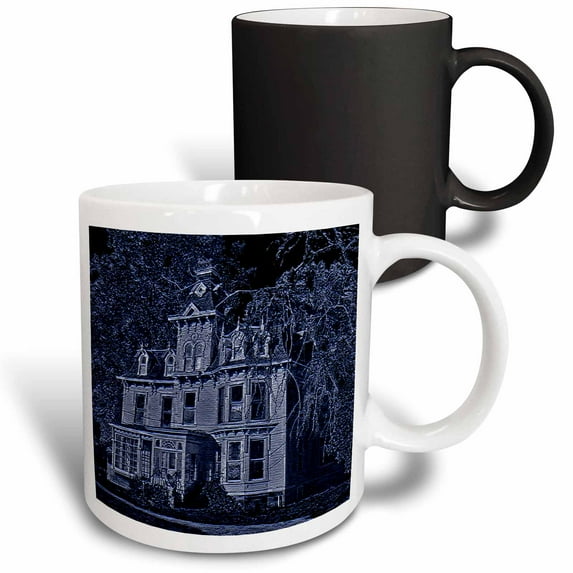 3drose, Scary Looking House in the Midnight Light, 11oz Magic Transforming Mug