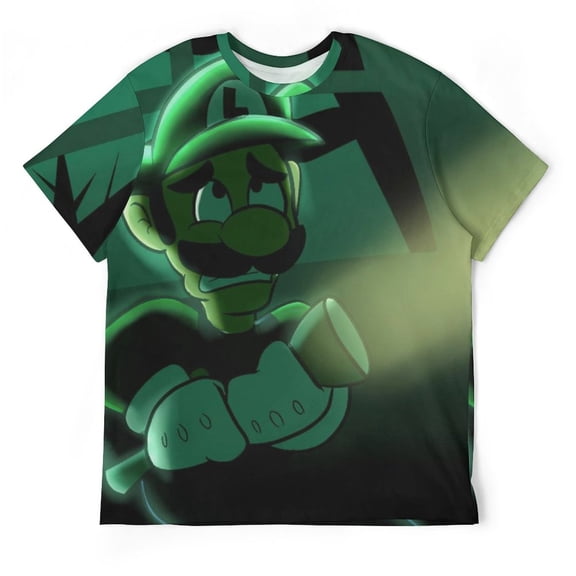 Scary Luigi's Mansion Unisex Short-sleeve Shirt For Men Women Novelty 3D Print T-Shirt Soft Comfortable Tee Shirts