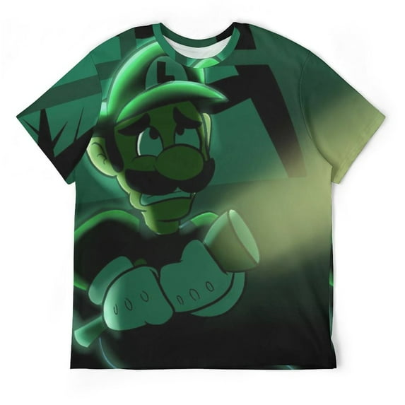 Scary Luigi's Mansion Unisex Short-sleeve Shirt For Men Women Novelty 3D Print T-Shirt Soft Comfortable Tee Shirts