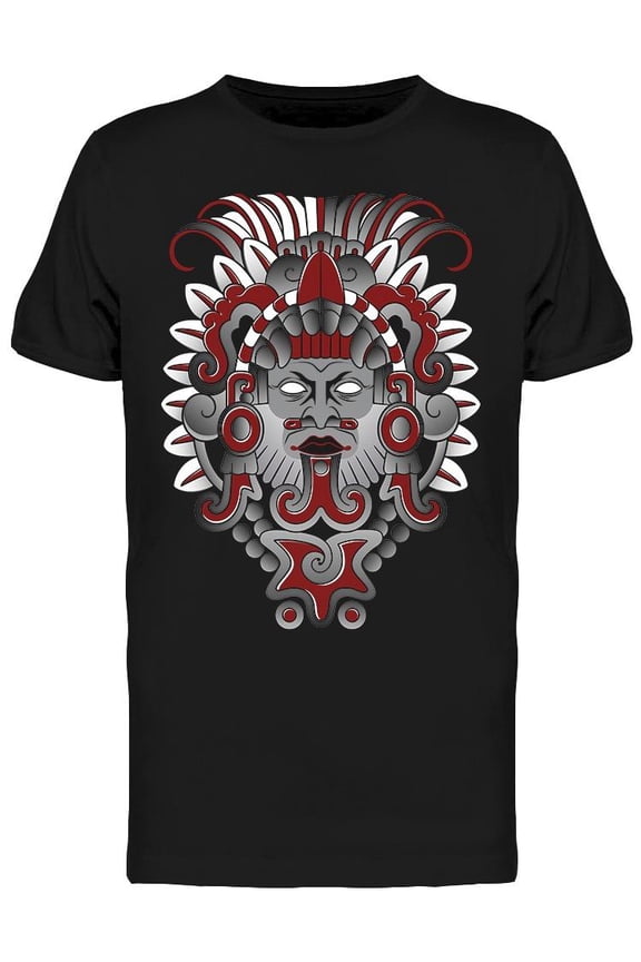 Scary Mask Aztec God T-Shirt Men -Image by Shutterstock, Male 3X-Large