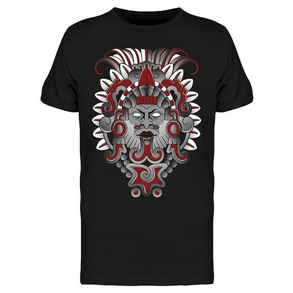 Scary Mask Aztec God T-Shirt Men -Image by Shutterstock, Male 3X-Large