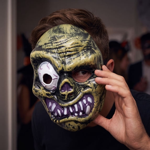 Scary Mask, Halloween Mask, 9 Inch Creepy Face Mask for Masquerade Party Halloween Accessory for Men Women and Performance Events, 1 Pack
