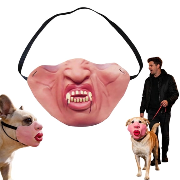 Scary Mask for Dogs, Halloween Head Realistic Masks, Latex Pet Face Costume for Small Medium Dogs Hilarious Pet