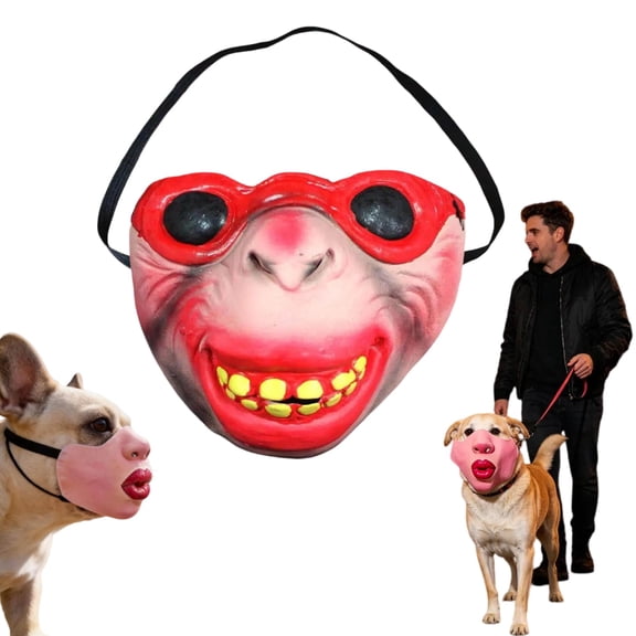 Scary Mask for Dogs, Halloween Head Realistic Masks, Latex Pet Face Costume for Small Medium Dogs Hilarious Pet