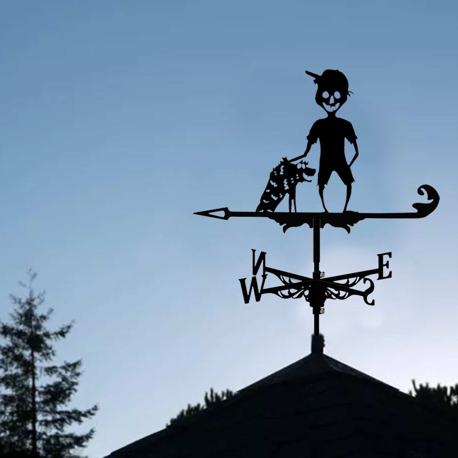Scary Metal Spinning Weather Vane Garden Decoration Wind Direction