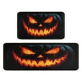 thumbnail image 1 of Scary Night Halloween Horror Pumpkin () Kitchen Mats Sets Of 2 Kitchen Rugs and Mats for Door Bath-Runner Rug Halloween Decorations for Home (17x47in+30x17in), 1 of 7