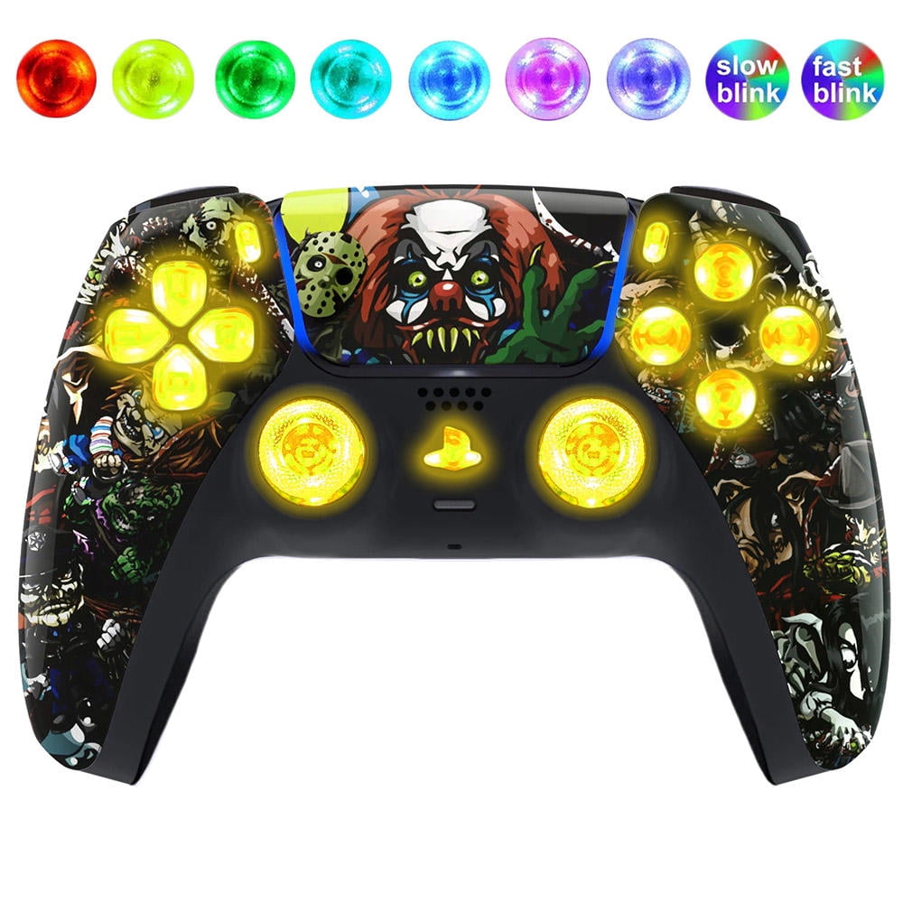 Scary Party Silent Modz LED Light Up Button Wireless Custom Controller for PS5