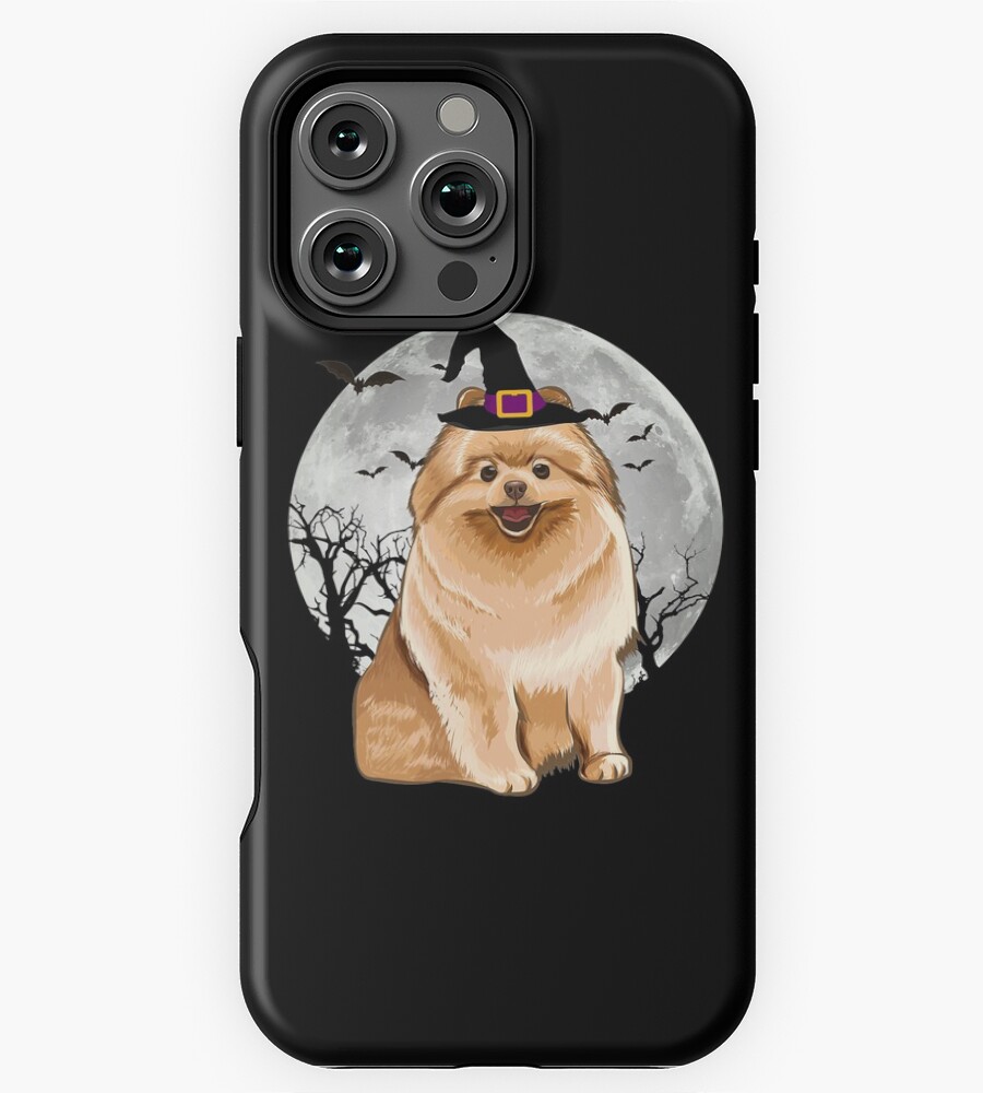 Scary Pomeranian Dog Witch Hat Halloween GA13501 Phone Case for iPhone ...