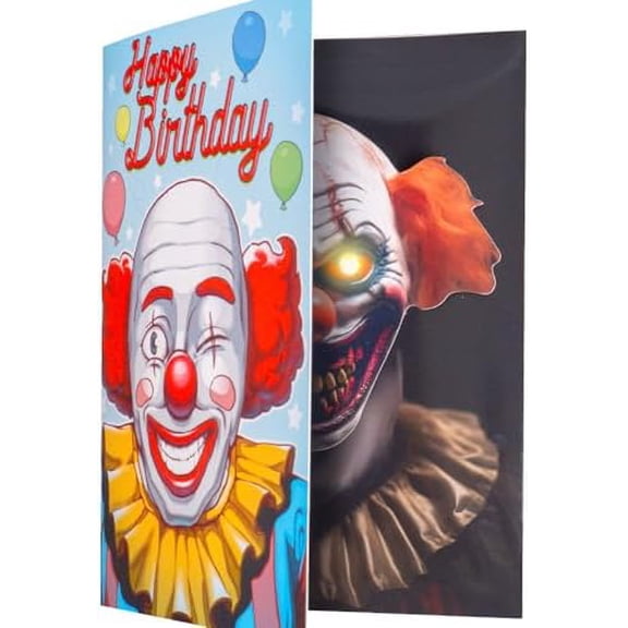 Scary Prank Birthday Card - Funny Horror Clown Prank Happy Birthday Card for Men, Women, and Kids - Jump Scare for All Ages$$Office