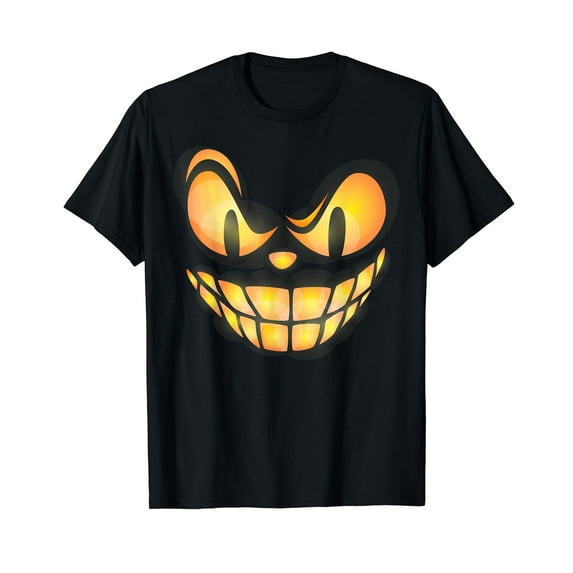 Scary Pumpkin Face Boys Girls Kids Halloween Costume T-Shirt