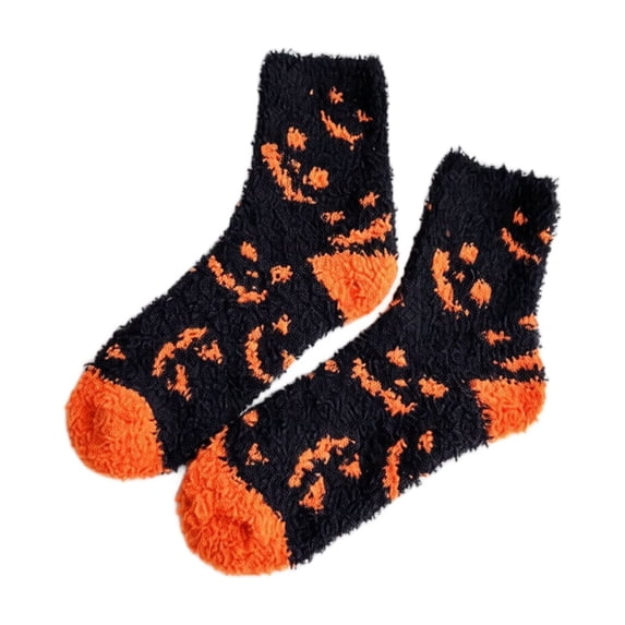Scary Pumpkin Face Knee‑High Halloween Socks, Skeleton Ghost Bat Horror Themed Long Socks, Stretchy Soft Knit Novelty Socks For Halloween Party Cosplay Dress‑Up,One Size