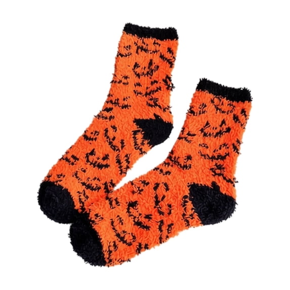 Scary Pumpkin Face Knee‑High Halloween Socks, Skeleton Ghost Bat Horror Themed Long Socks, Stretchy Soft Knit Novelty Socks For Halloween Party Cosplay Dress‑Up,One Size
