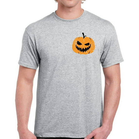 Scary Pumpkin Face Top Halloween Gift Shirt for Men - S M L XL 2XL 3XL 4XL 5XL Happy Halloween Graphic Tee - Funny Scary Holiday Tee T-Shirt Mens