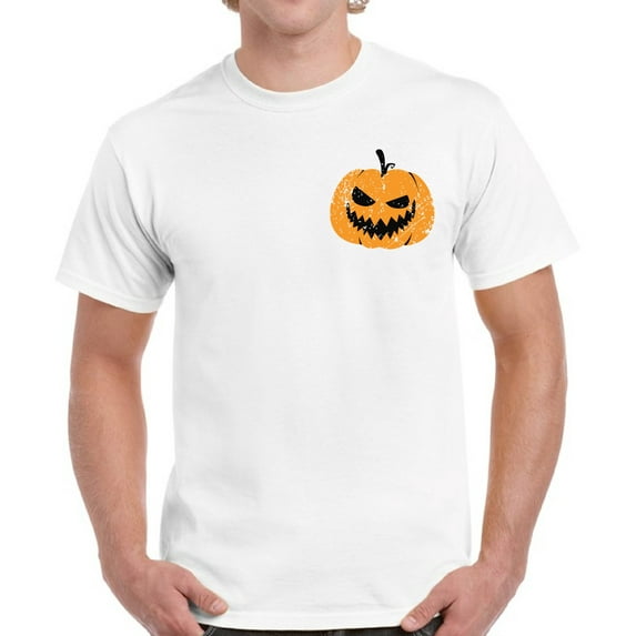 Scary Pumpkin Face Top Halloween Gift Shirt for Men - S M L XL 2XL 3XL 4XL 5XL Happy Halloween Graphic Tee - Funny Scary Holiday Tee T-Shirt Mens