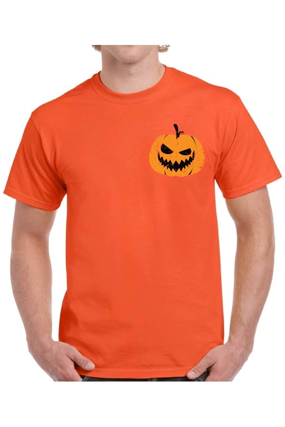 Scary Pumpkin Face Top Halloween Gift Shirt for Men - S M L XL 2XL 3XL 4XL 5XL Happy Halloween Graphic Tee - Funny Scary Holiday Tee T-Shirt Mens