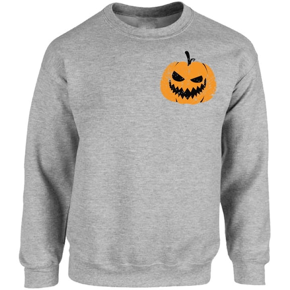 Scary Pumpkin Face Unisex Sweatshirt Halloween Sweater for Her Him - S M L XL 2XL 3XL 4XL 5XL Graphic Tee - Women Men Crewneck Funny Happy Halloween Holiday Gift