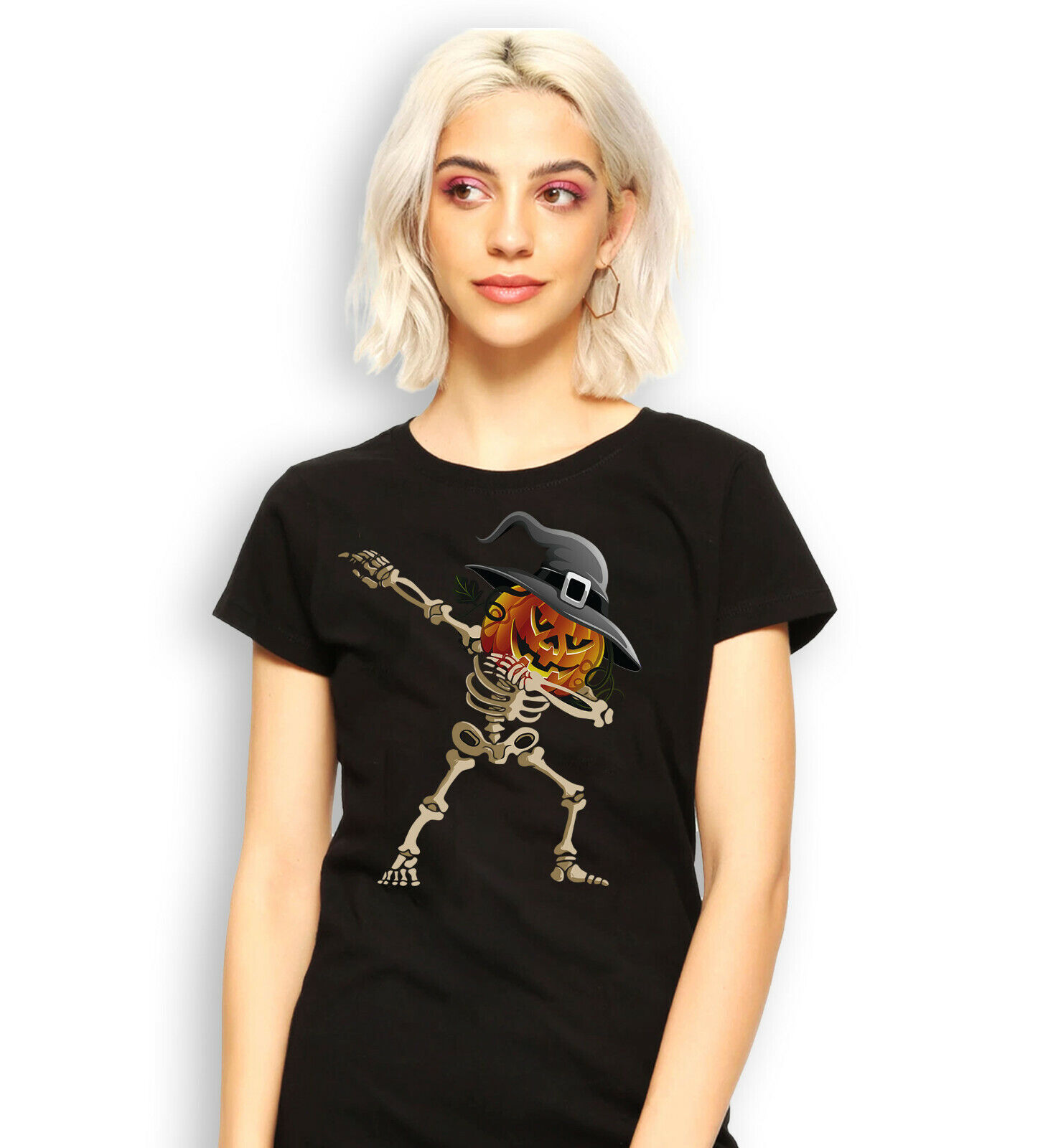 Scary Pumpkin Halloween Tshirt, Skeleton Dabbing Pumpkin Shirt, Horror