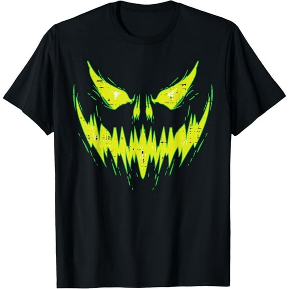 Scary Pumpkin Jack O Lantern Face Halloween Men Boys Kids T-Shirt100% pure cotton short-sleeved shirt for both men and women