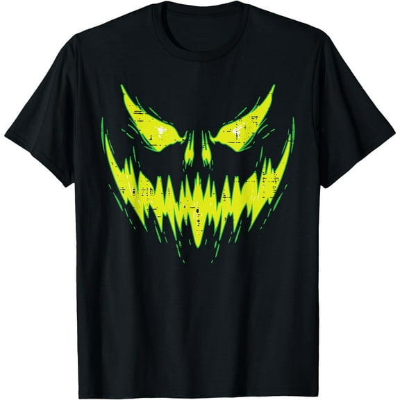 Scary Pumpkin Jack O Lantern Face Halloween Men Boys Kids T-Shirt