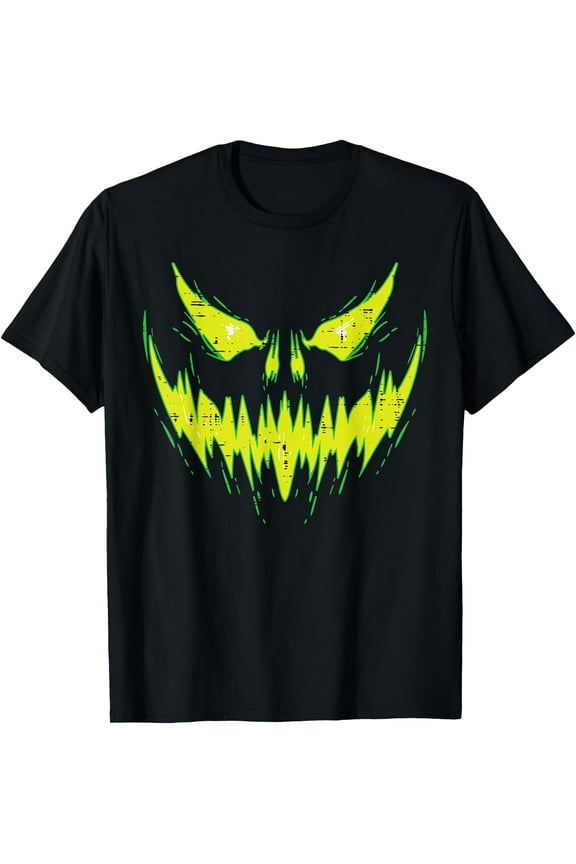 Scary Pumpkin Jack O Lantern Face Halloween Men Boys Kids T-Shirt