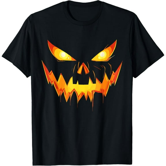 Scary Pumpkin Jack O Lantern Face Halloween Men Boys Kids T-Shirt