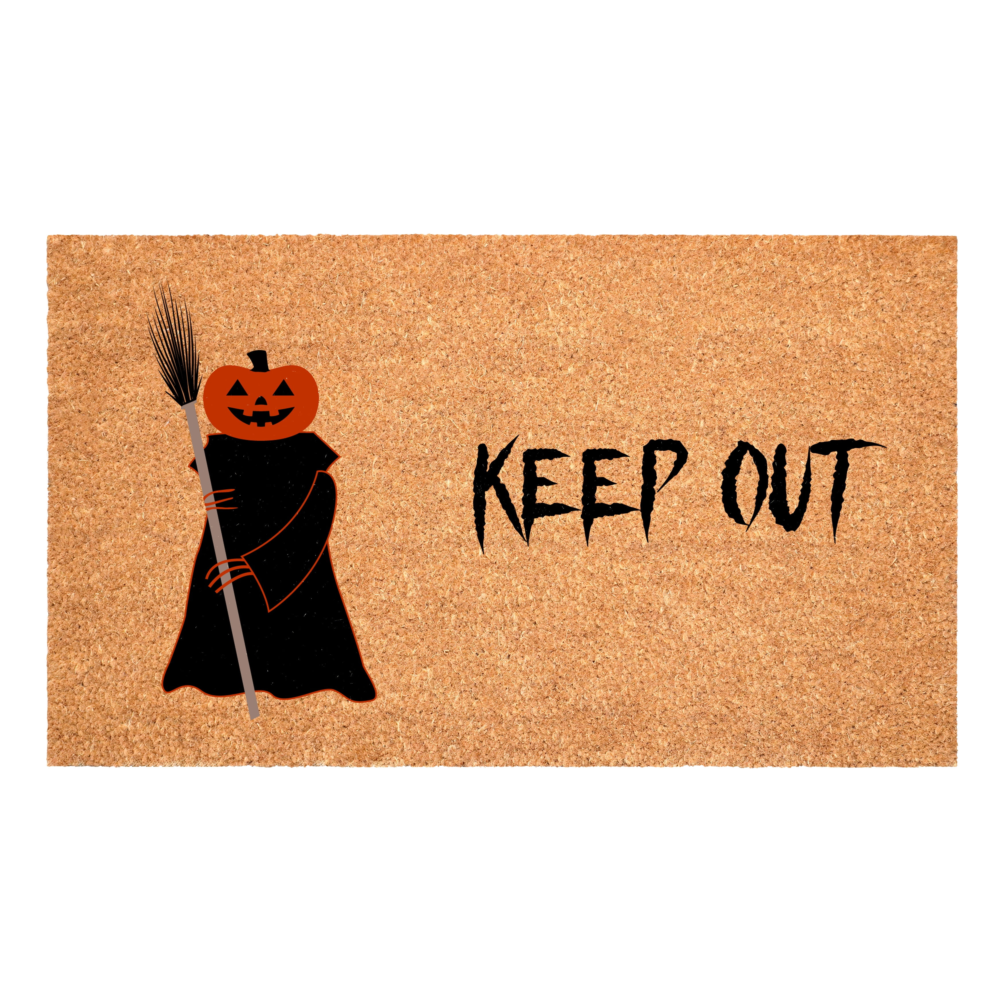 Calloway Mills 114781729 Scary Pumpkin Keep Out Doormat, 17"x29"
