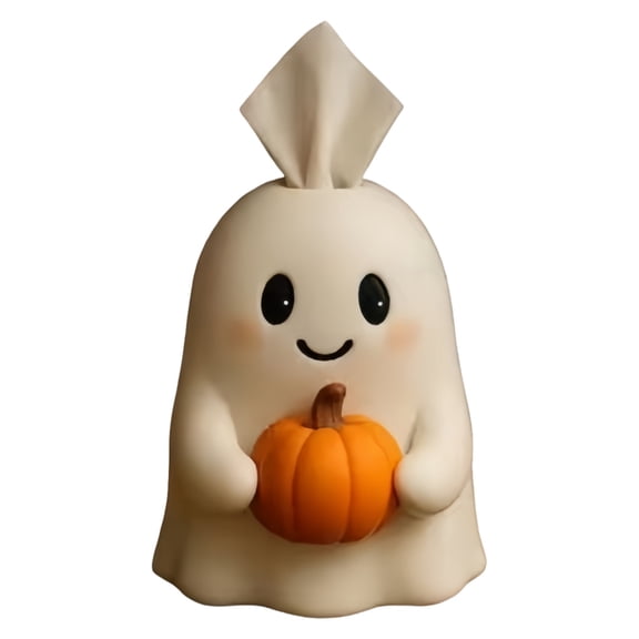 Scary Pumpkin Specters Design Tissue Paper Dispenser Durable Resin Bathroom Kitchen Countertop Organizers