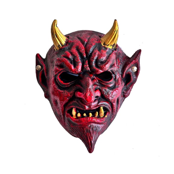 Scary Red Demon Mask,Realistic Horned Devil Mask,Horror Devil Mask for Halloween Carnival Party