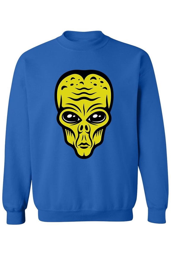 Scary Retro Alien Head Sweatshirt Men -Image by Shutterstock, Male Large