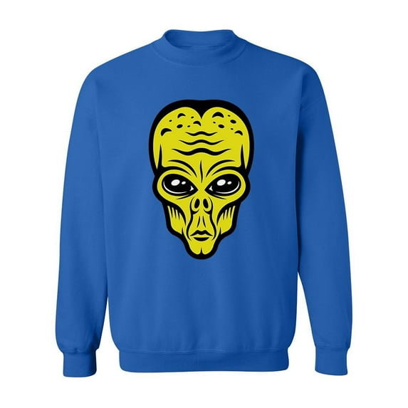 Scary Retro Alien Head Sweatshirt Men -Image by Shutterstock, Male x-Large