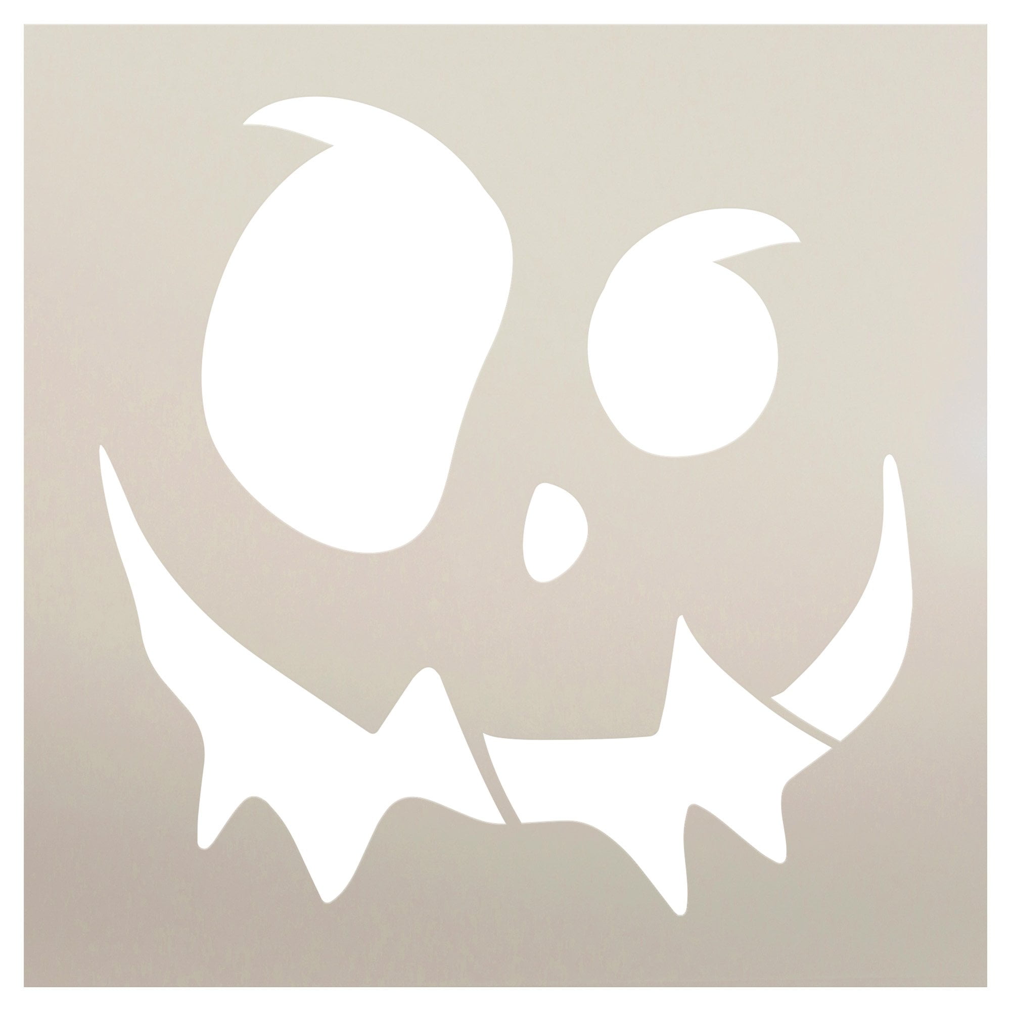 Scary Round Eyes Pumpkin Face Silhouette Stencil by StudioR12 - Select