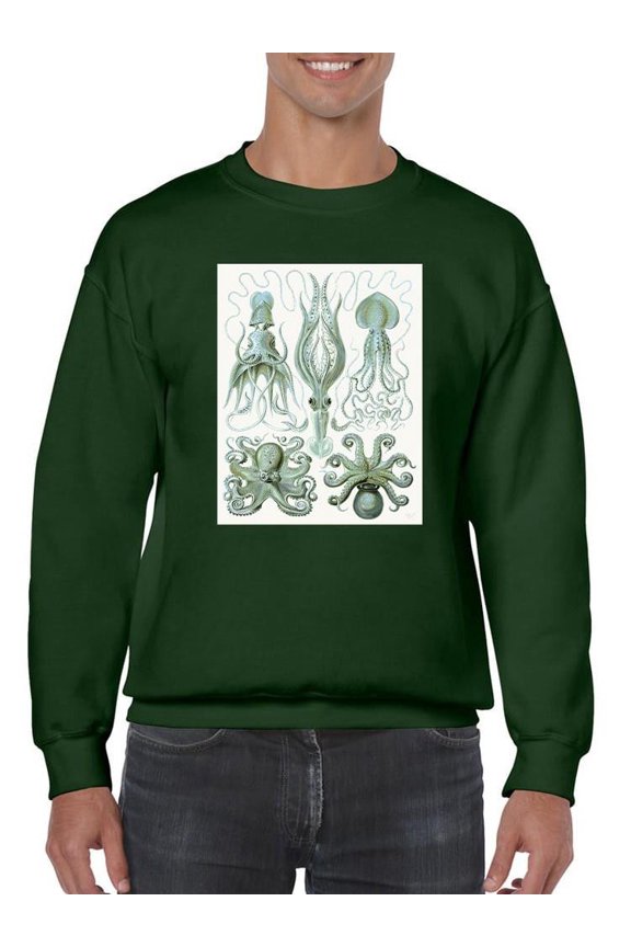 Scary Sea Creatures Sweatshirt Men -Fab Funky Designs, Male 4X-Large