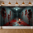 thumbnail image 1 of Scary Skeleton Decoration Haunted House Halloween Banner for Horror Party Indoor Event Spooky Decor, 1 of 9