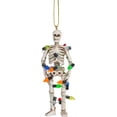 thumbnail image 1 of Scary Skeleton Wrapped in Lights Halloween Skull Christmas Tree Ornament, 1 of 6