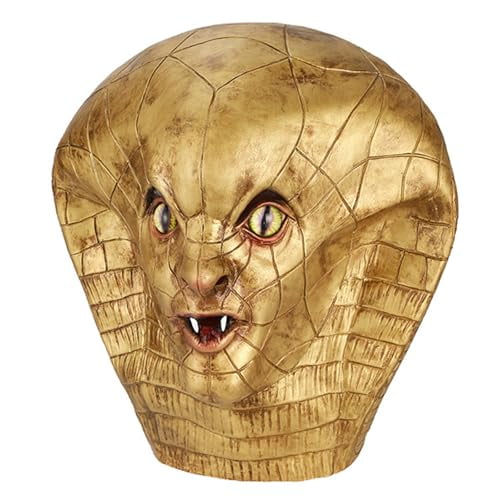 Scary Snake Costume,Full Head Snake Headgear Men Women,Latex Animal Mask for Halloween Party Carnival, Cobra Mask