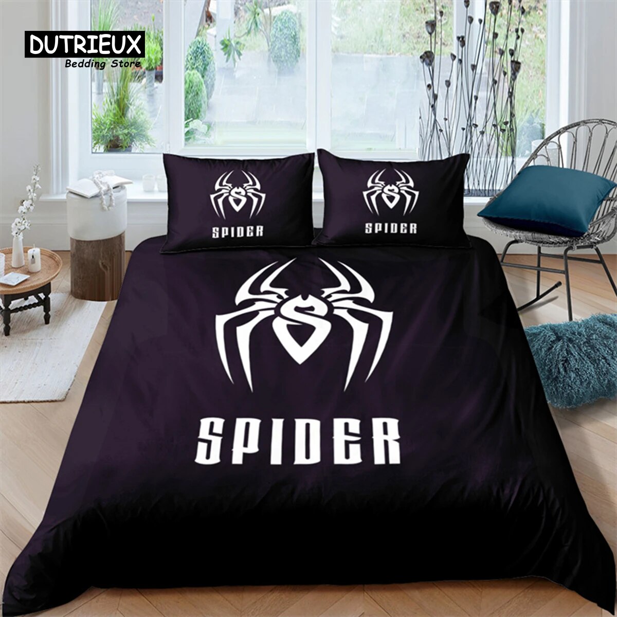 Scary Spider Bedding Set Size Soft 3D Print Duvet Cover Set Halloween