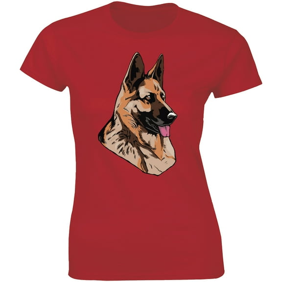 Scary Staring German Shepherd Dog Face - Gift For Dog Lover Women's T-Shirt