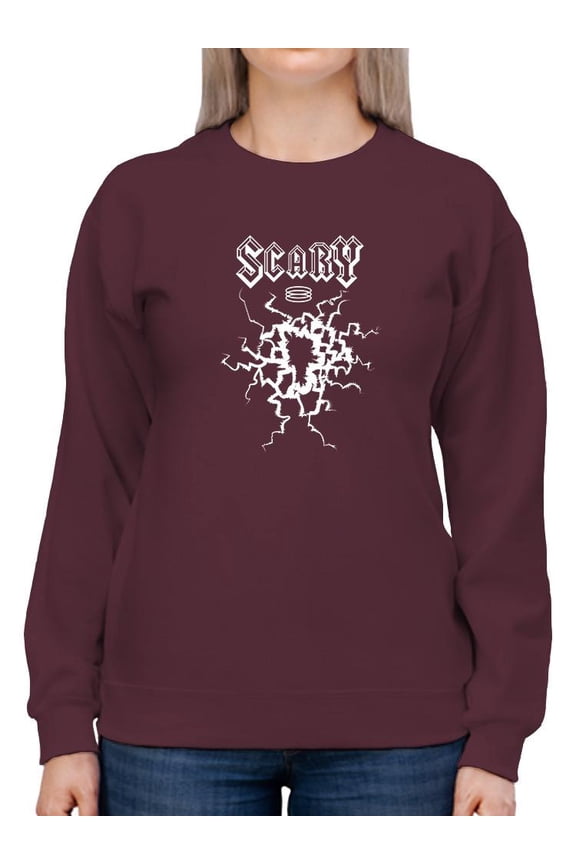 Scary Techno Style Sweatshirt Women - Women Sweatshirt, Large
