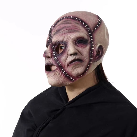 Scary Three Face Latex Headgear Prop Halloween Party Decoration Expression