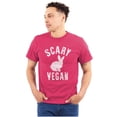 thumbnail image 1 of Scary Vegan Bunny Rabbit Vegetarian Men's Graphic T Shirt Tees Brisco Brands S, 1 of 5