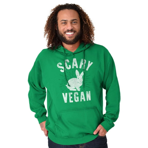 Scary Vegan Bunny Rabbit Vegetarian Unisex Plus Fleece Graphic Hoodie Brisco Brands 3X