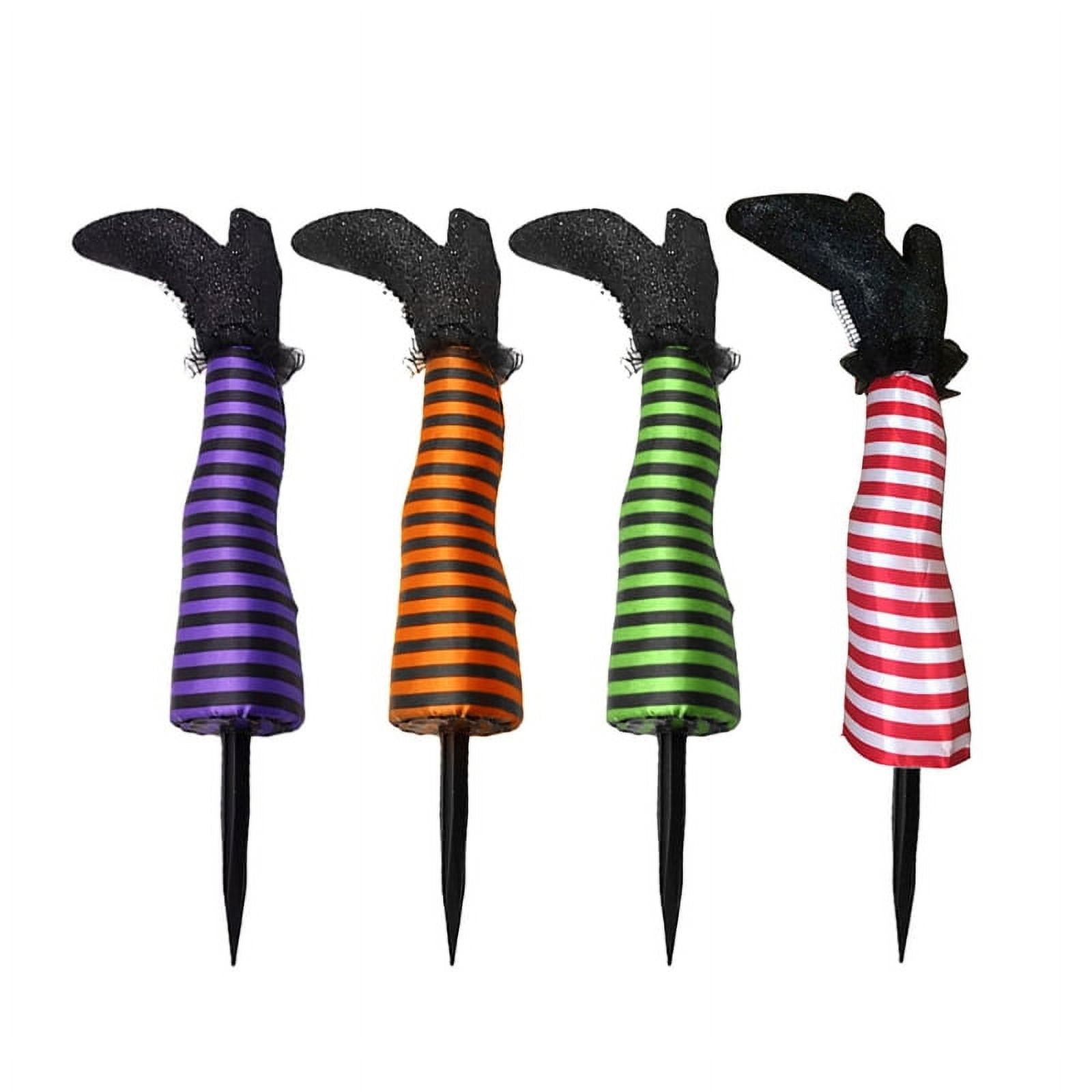 Scary Witch Striped Leg with Boot,Wicked Wizard Outdoor Garden