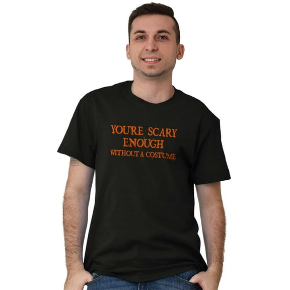 Scary Without A Costume Halloween Men's Graphic T Shirt Tees Brisco Brands M