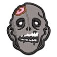 thumbnail image 1 of Scary Zombie Head Exposed Brains Applique Multi-Color Embroidered Iron-On Patch - 3.5 Inch Large, 1 of 5