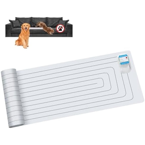Scat Pet Shock Mat Indoor, Safe Shock Training Pads for Dogs and Cats, Electric Repellent Mat Keeps Pets Off Couch, Sofa, Counter Top, 3 Training Modes, 60"x12" Rectangular, Battery Operated