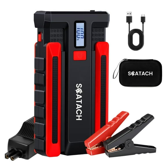 Scatach Jump Starter 5000A, 12V Car Battery Jump Starter Battery Pack (up to 10.0L Gasoline and 8.0L Diesel Engine), Portable Jump Box with Jumper Cable, LED Display, Flashlight